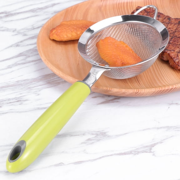 Milisten Light Green Stainless Steel Fine Mesh Strainer for Kitchen Sifting Tea Juice Flour and Cooking