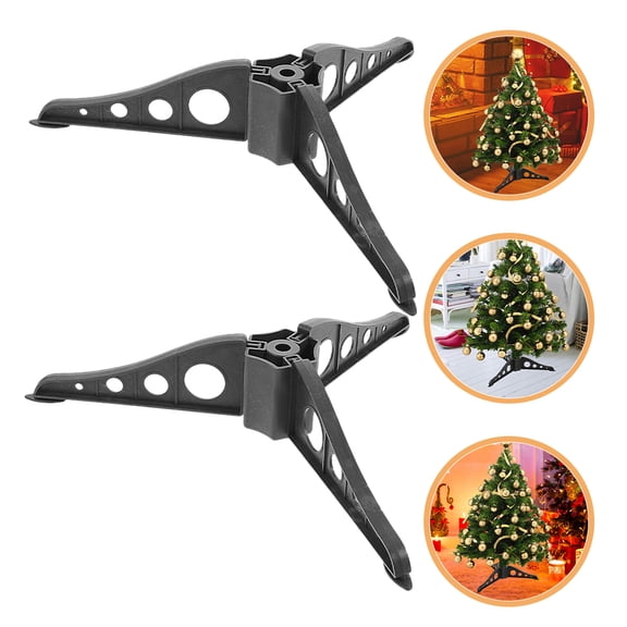 Milisten 15Pcs Christmas Tree Stand for Home Black Plastic Base Stable Support Bracket with Easy Installation