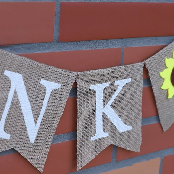 Milisten Sunflower Linen Thank You Letters Banner Burlap Garland for Party and Thanksgiving Decor
