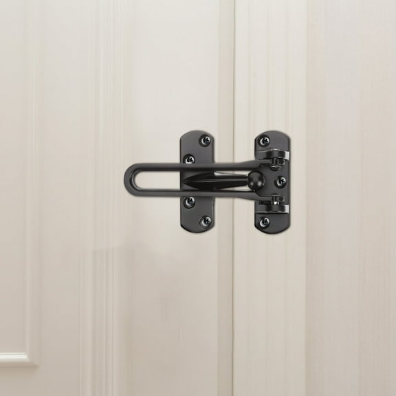 Milisten Black Swing Bar Door Lock for Home Security with Sliding Bolts and Padlock Holes