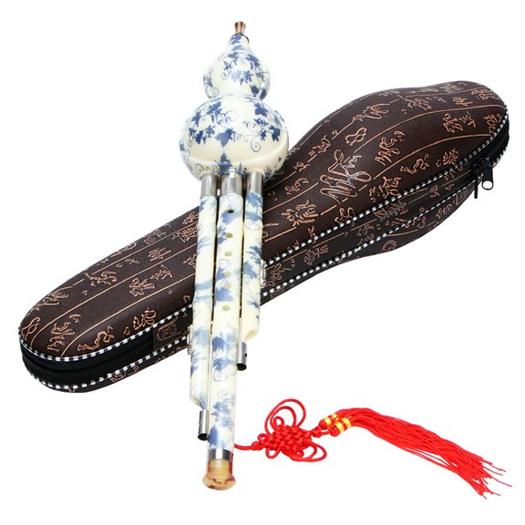 Milisten Synthetic Porcelain Cucurbit Flute with Blue White Pattern for Beginner Playing