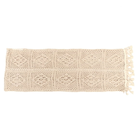 Milisten White Cotton Woven Table Runner with Tassel Fringe for Home, Party, Wedding, and Holiday Decoration