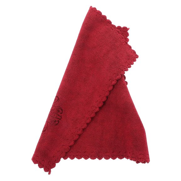 Milisten Thickened Dark Red Tea Towels for Kitchen Absorbent Quick Drying Square Design Dish Towels