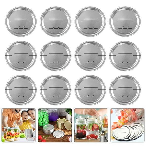 Milisten Silver Canning Lid Cover Tinplate 30Pcs 3.38X3.38X0.08in
