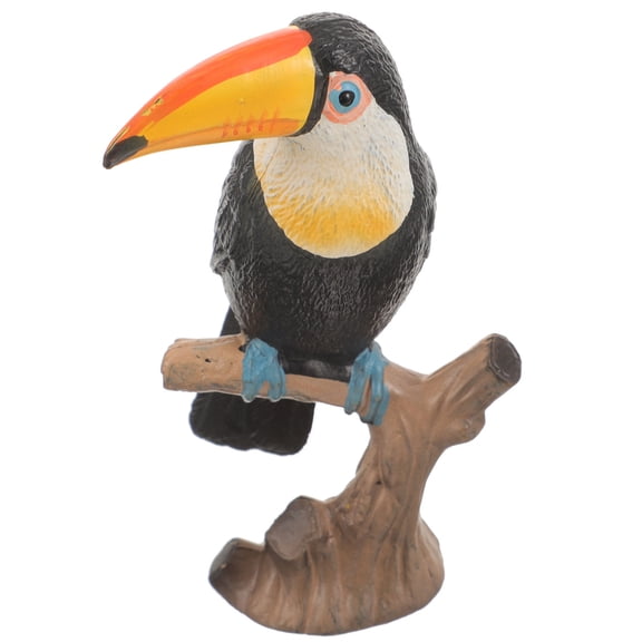 Milisten Plastic Animal Figurines Educational Prop Toucan Model Assorted Color 1Pcs
