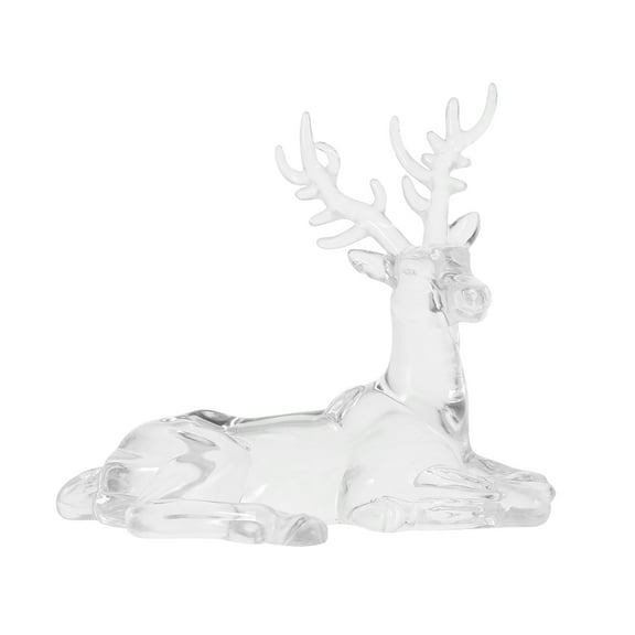 Milisten Acrylic Reindeer Figurines Transparent Tabletop Christmas Decor Lifelike Elk Statue