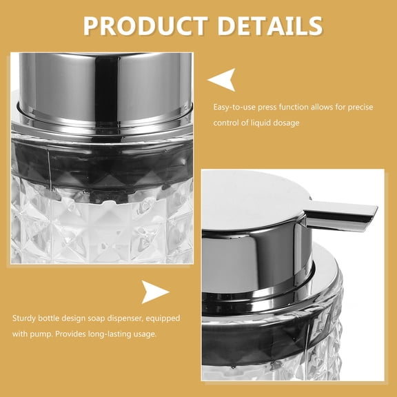 Milisten Transparent Glass Soap Dispenser with Pump for Hand Shampoo and Dishwashing Liquid Storage