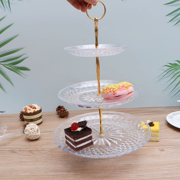 Milisten Clear Dessert Stand for Cakes and Fruits, Sturdy Construction, Elegant Display for Parties and Events