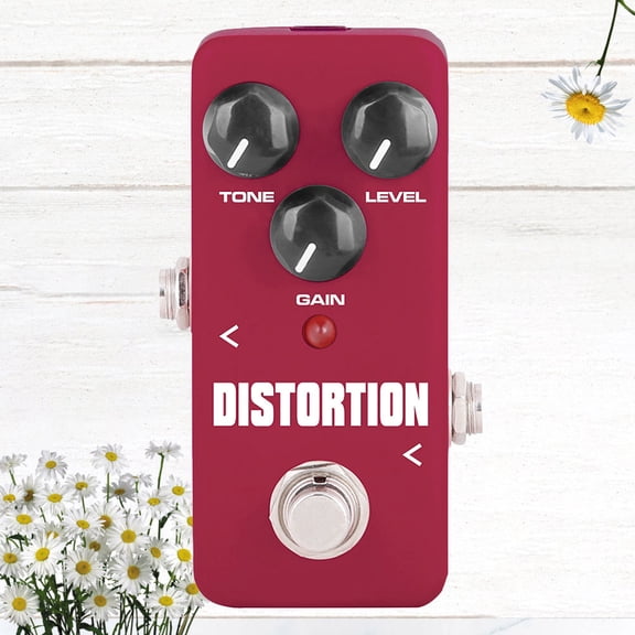 Milisten Bypass Guitar Pedal Red Aluminum Shell with LED Indicator and Anti-Skid Back for Electric Guitar Effects