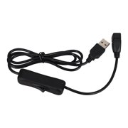 Milisten Inline USB Power Button Cable Copper and Rubber Industrial Fan Extension Black