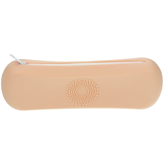 Milisten UV Silicone Makeup Brush Storage Bag Eyeliner Brush Holder Travel 20x6.5cm Khaki