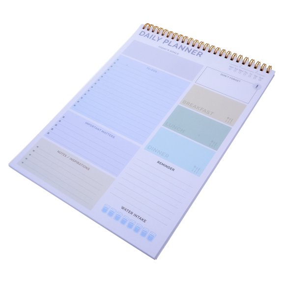 Milisten Undated Daily Planner Notebook with Double Wire Binding and Sturdy Cardboard Backing