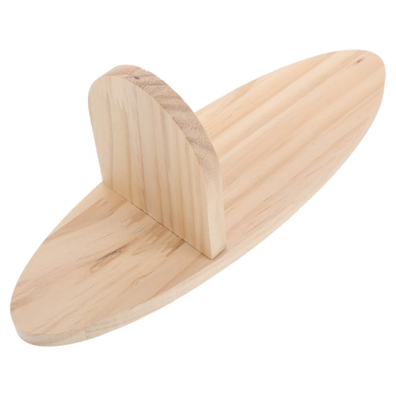 Milisten Beige Solid Wood Oval Floating Wall Shelf Unique Storage Rack for Living Room Office