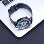 Milisten Black Quartz Christmas Watch Stylish Wristwatch for Everyday Fashion and Casual Wear