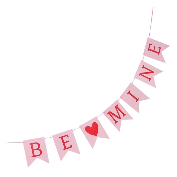 Milisten Valentines Heart Banner Pink Paper Romantic Decoration for Proposal Wedding and Party