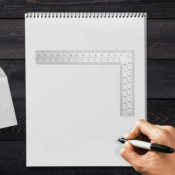 Milisten High Precision L Shaped Stainless Steel Carpenter Ruler for Measuring and Layout Tasks