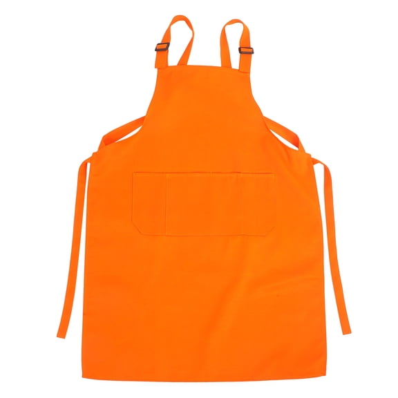Milisten Orange H Strap Apron for Home Use with Adjustable Neck and Pocket Cooking Apron
