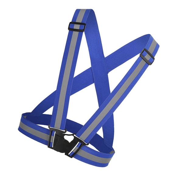 Milisten Adjustable Reflective Security Vest Blue Elastic Design High Visibility for Running