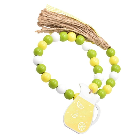 Milisten Wall Hanging Garland Wooden Bead Ornaments 65.00X1.60X1.60CM Yellow