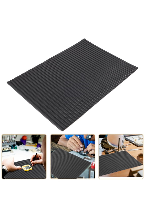 Black Multifunctional Watch Repair Mat with Non-Slip Surface for Precision Watchmaking and Maintenance