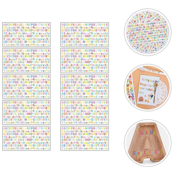 Milisten Water Resistant PVC Alphabet Stickers for Crafts and Personalizing Water Bottles