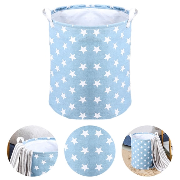 Milisten Waterproof Laundry Storage Basket Blue Ideal for Bathroom Bedroom and Walk in Closet