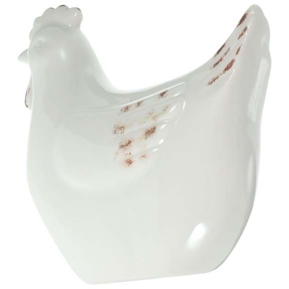 Milisten White Ceramic Hen Decor with Smooth Surface for Modern Home Decoration and Office Accent