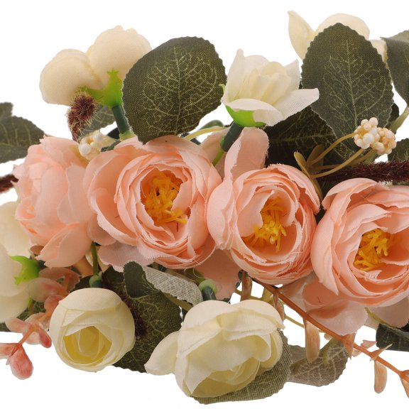Milisten White Korean Style Rattan Flower Headband for Wedding, Travel, Festivals, and Special Occasions
