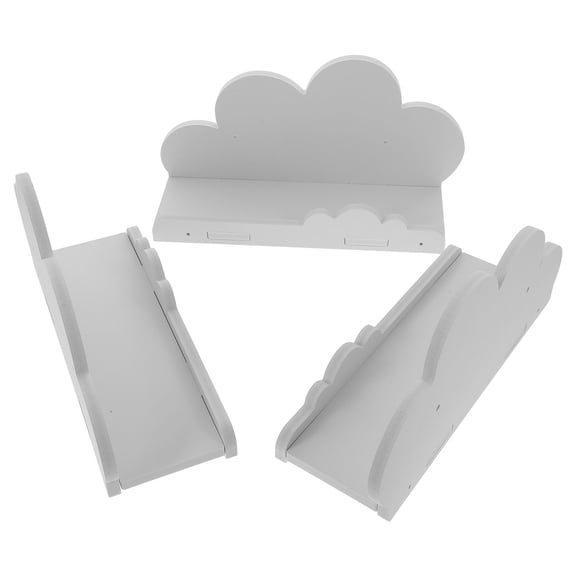 Milisten 3pcs White Cloud Wall Mounted Floating Shelf for Small Collectibles