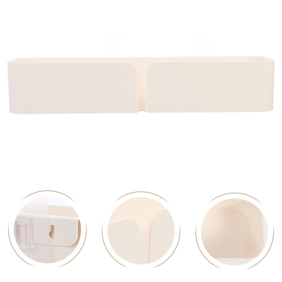 Milisten Wall Mounted Storage Bins Set of 1 White Multipurpose ABS Plastic Organizer for Home Office and Household Use