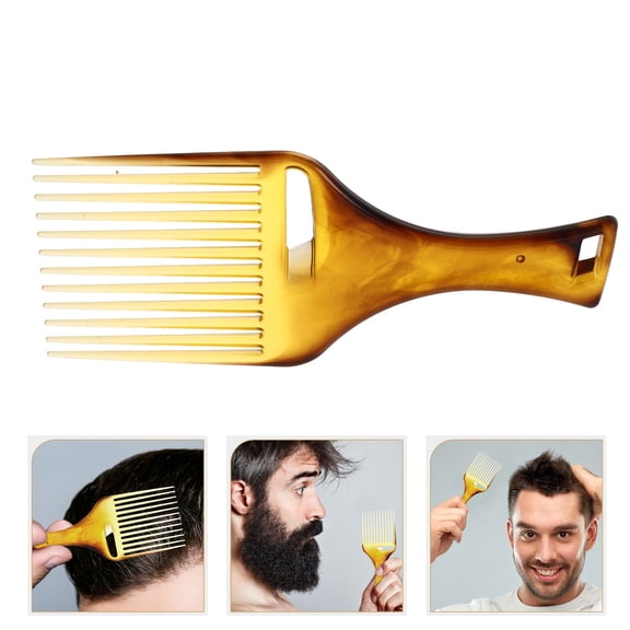 Milisten Retro Wide Toothed Comb Brown Plastic Detangle Hair Grooming Accessory 1Pack