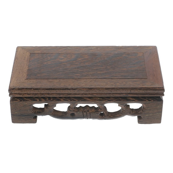 Milisten Wooden Stand for Teapot and Vase Display Rectangular Coffee Wood 1Pcs Decorative Indoor Decor