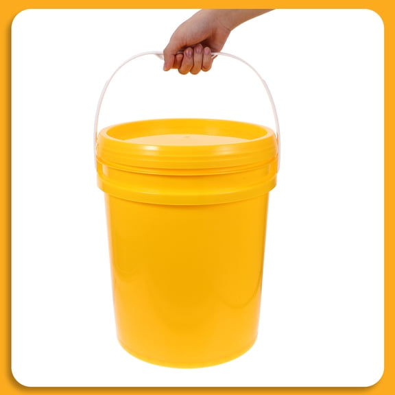 Milisten Yellow Paint Pail with Airtight Seal Large Capacity PP Plastic Paint Storage Container