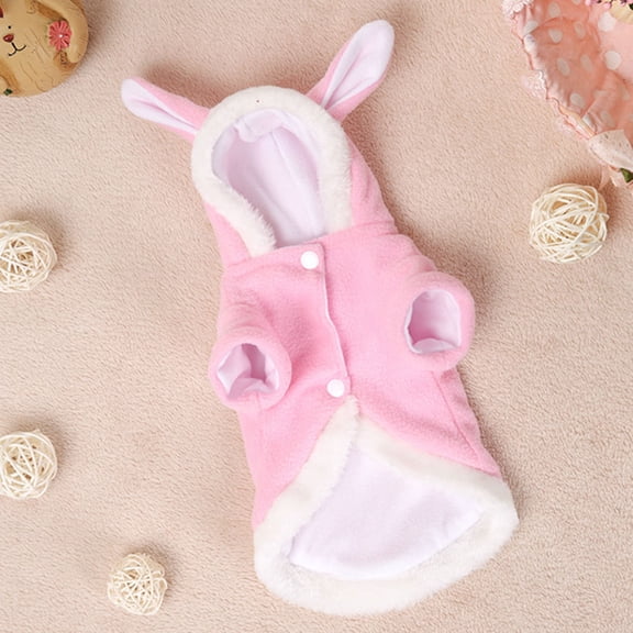 Milisten Designer Pink Rabbit Outfit for Dogs and Cats Easy on and Off Buttons