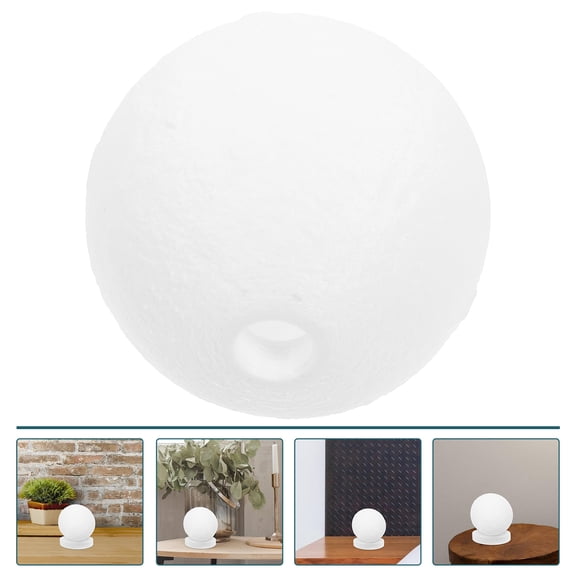 Milisten Modern Style 3D Printing Moon Lamp Shade Plastic Home Lamp Cover