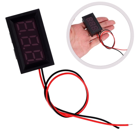 Milisten test panel digital voltmeter 2pcs Mini LED Voltmeter Black Plastic for Electronics Projects