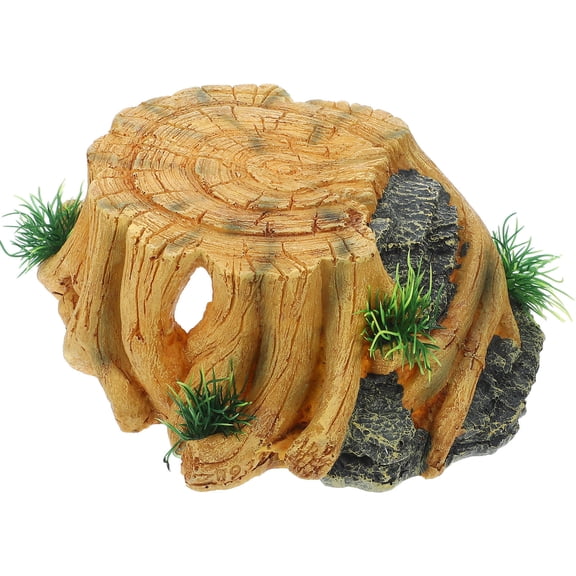 Milisten Turtle Basking Area Resin Stone Turtle Dock Platform for Reptiles and Aquatic Pets 1 Pack