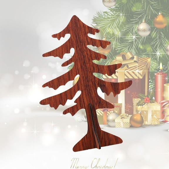 Milisten Paintable Ornaments Mini Christmas Tree Light Brown Timber 1Pack for DIY Projects