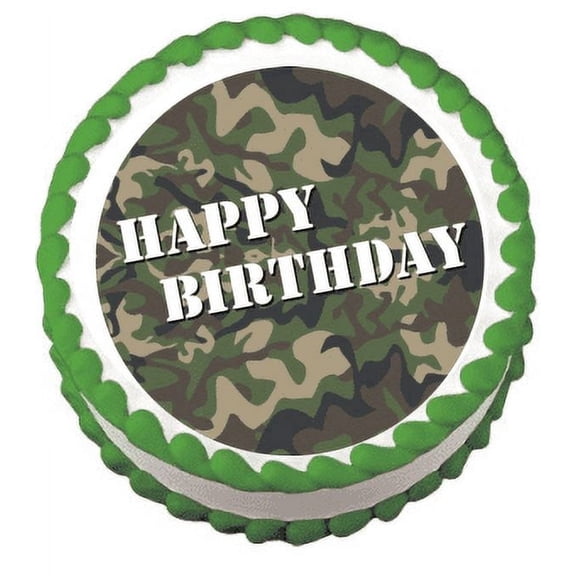 Militar Army Camoflauge Edible Frosting Sheet Photo Image Cake Topper