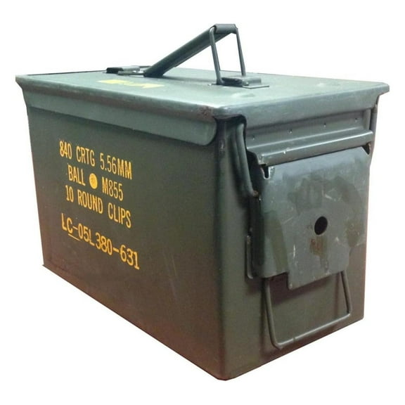 Military .50 Cal Ammo Steel Storage Cans (empty boxes) Light Use 2-1B