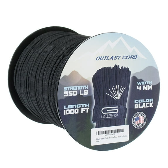 Military 550 Paracord Integrated Fish and Fire Survival rope Golberg Outlast camping line starter guyline (5mm, 3/16”)