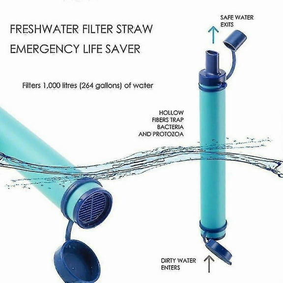 Military 99.99% Water Filter Purification Emergency Gear Straw Camping Hiking