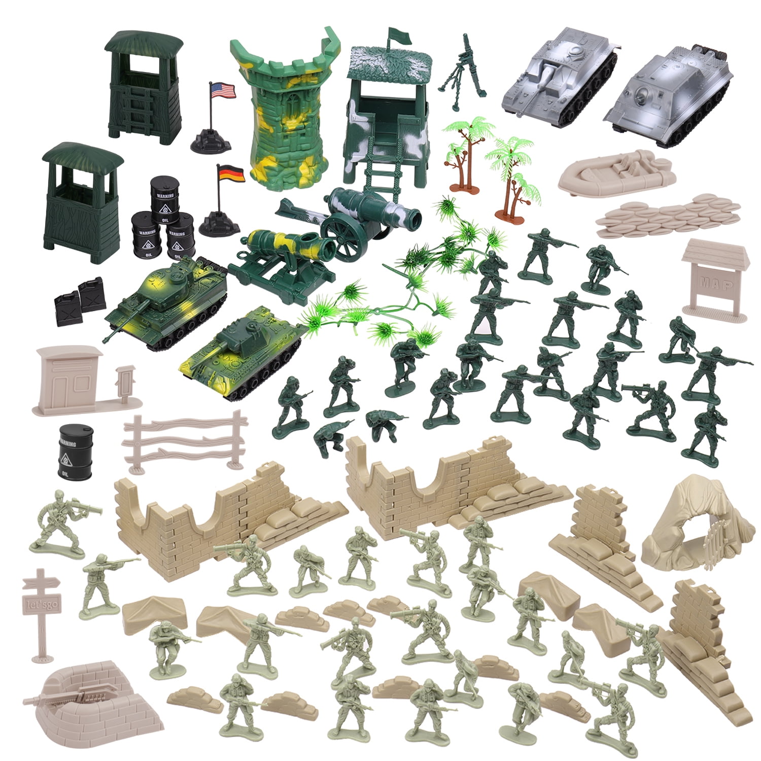 Military Action Figures Playset, Army Men Toy Model Kit, Soldier Force ...