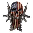 thumbnail image 1 of Military American Flag Star Spangled Banner Skull With 2 Gun Rifles Wall Decor, 1 of 10