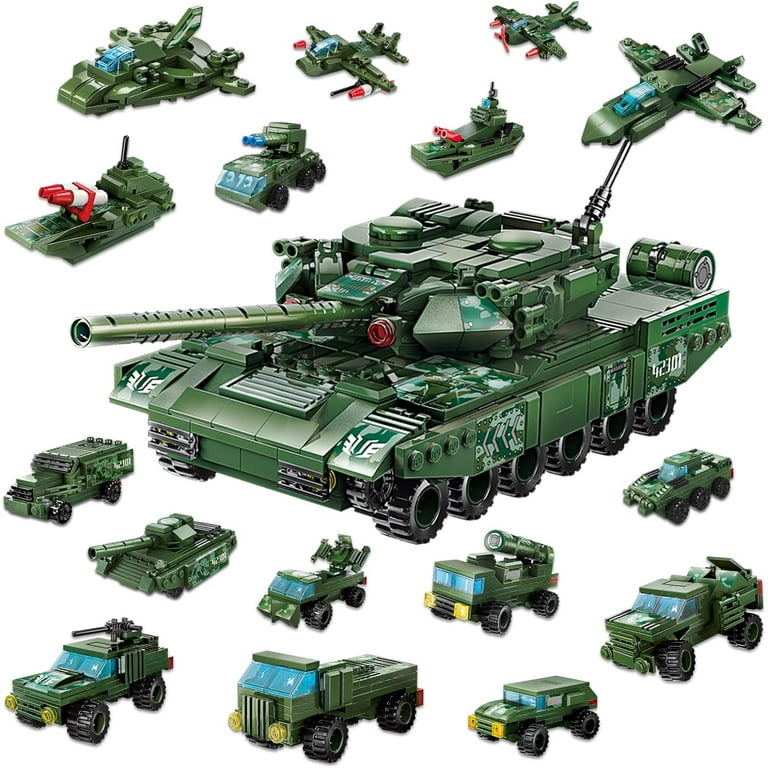 Military Armed 8 in 1 Tank Building Blocks Set , Compatible with Lego WW2  Armed (642PCS) Toys Gift for Boys 6-10, 8-14 Year