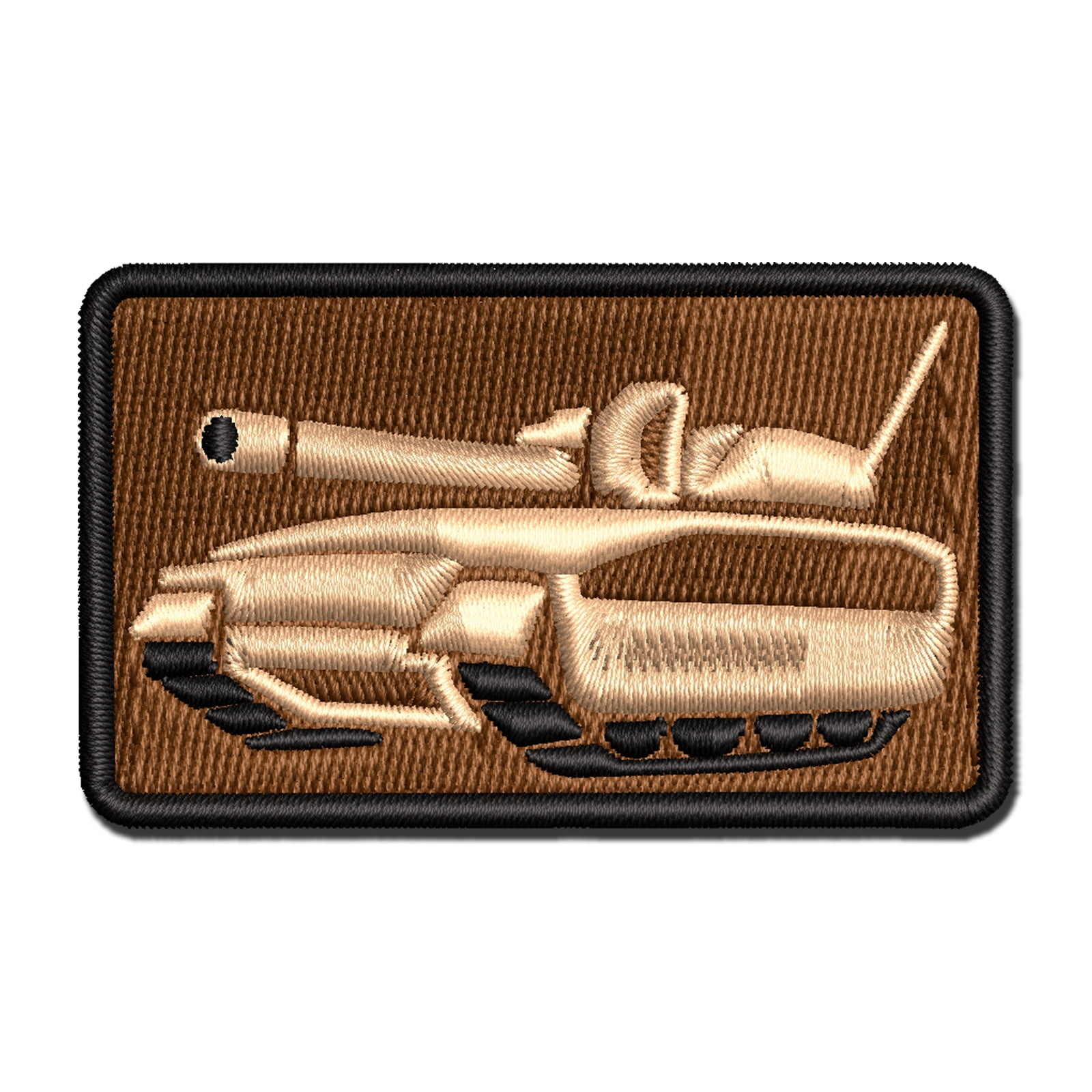 Military Army Tank Applique Multi-Color Embroidered Hook & Loop Patch - 3.5 Inch Large