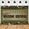 thumbnail image 1 of Military Army Theme Backdrop Camouflage Soldier Airplane Tank Car Baby Shower Boys Birthday Party Photography Background r, 1 of 5