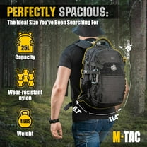 Military Backpack for Men and Women - Large 25L Hiking MOLLE Backpack for Travel and Survival - Black Rucksack