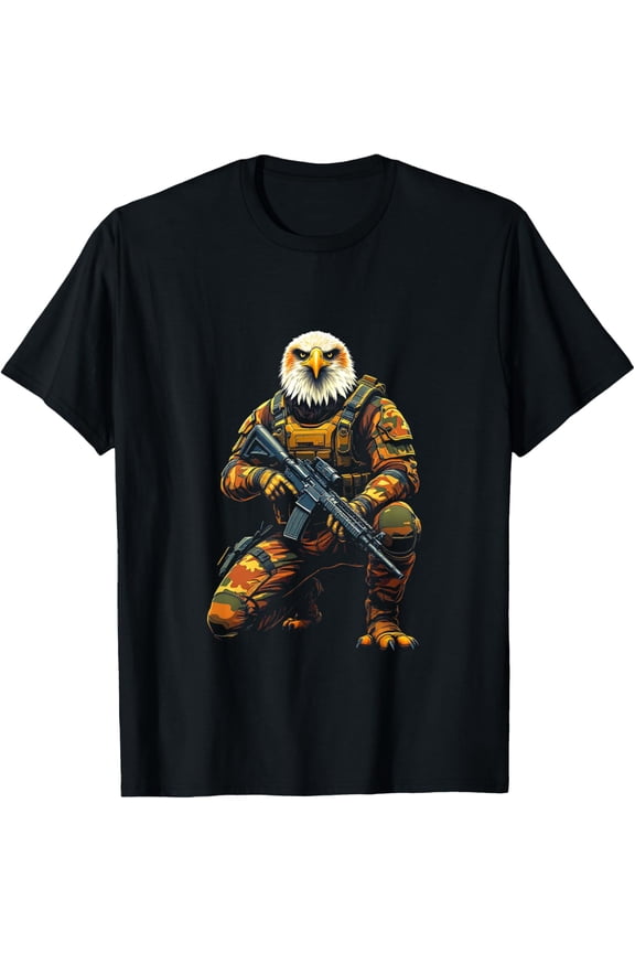 Military Bald Eagle Soldier T-Shirt