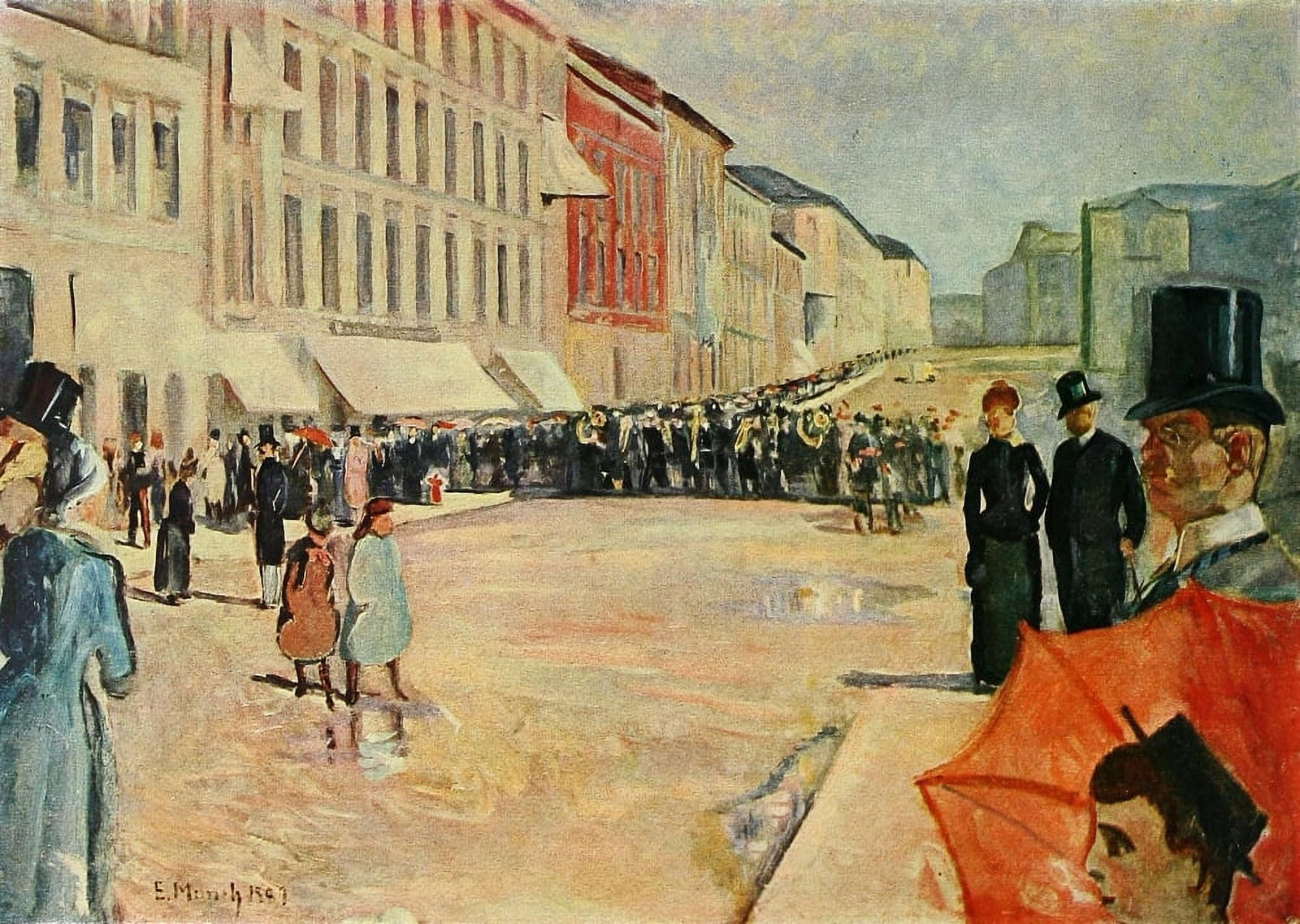 Military Band in Oslo 1889 Canvas Art - Edvard Munch (24 x 36)